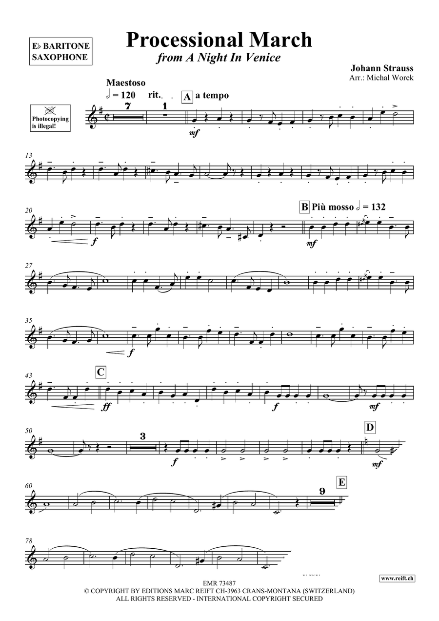 Processional March Processional March Baritone Saxophone scores gallery preview page 3