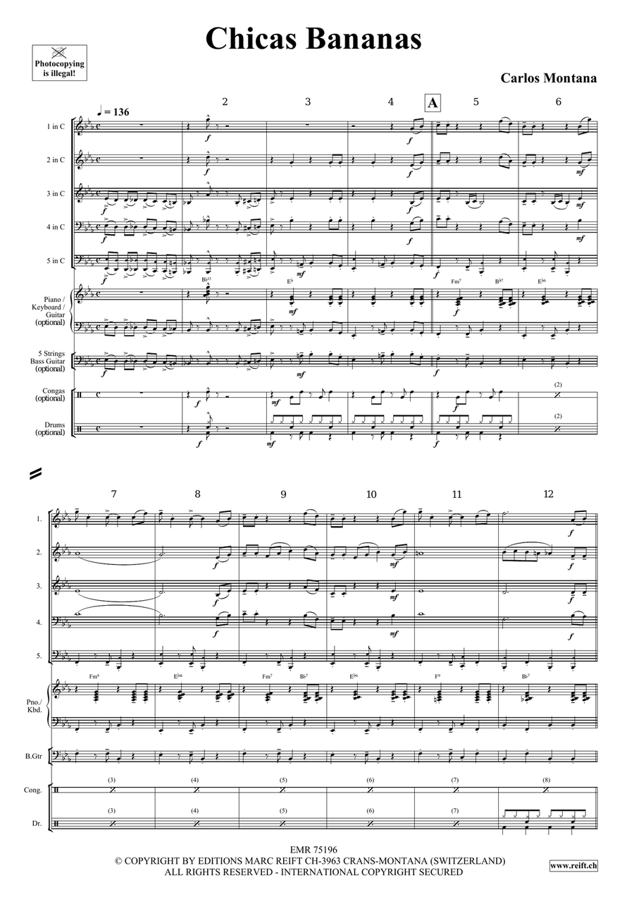 Chicas Bananas by Carlos Montana Score - Sheet Music page 4