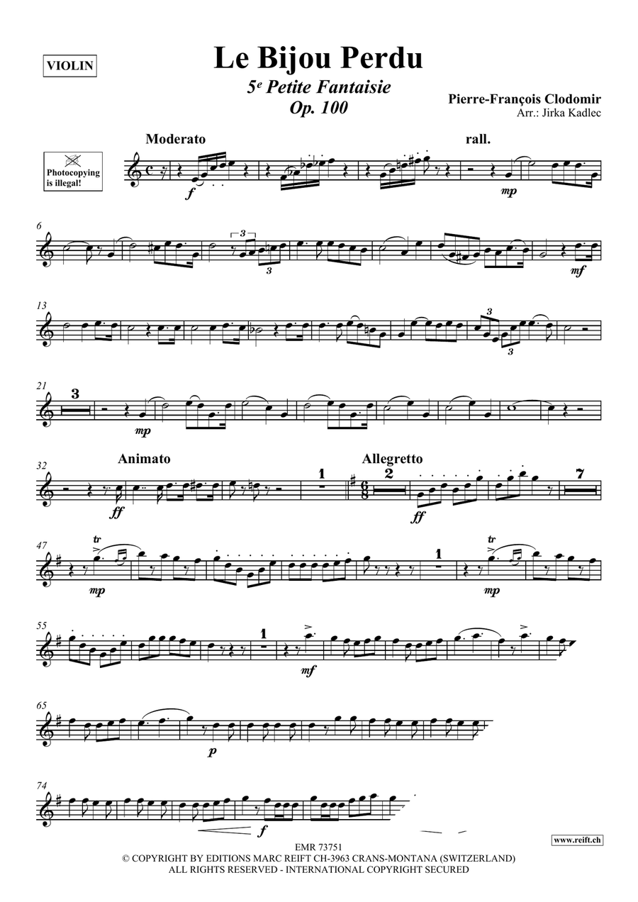 Le Bijou Perdu Le Bijou Perdu Violin Solo scores gallery preview page 3
