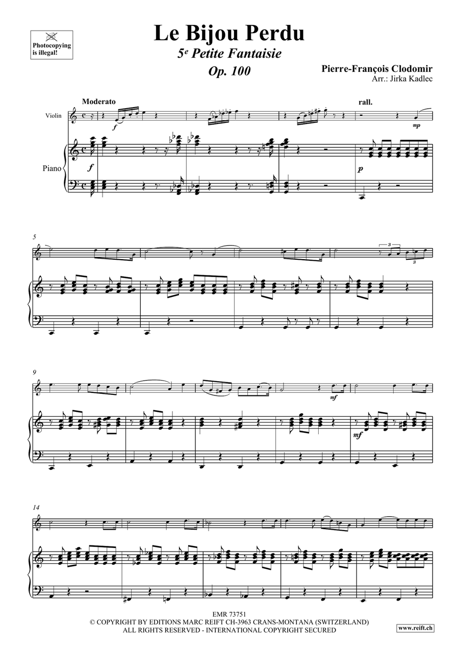 Le Bijou Perdu Le Bijou Perdu Violin Solo scores gallery preview page 4