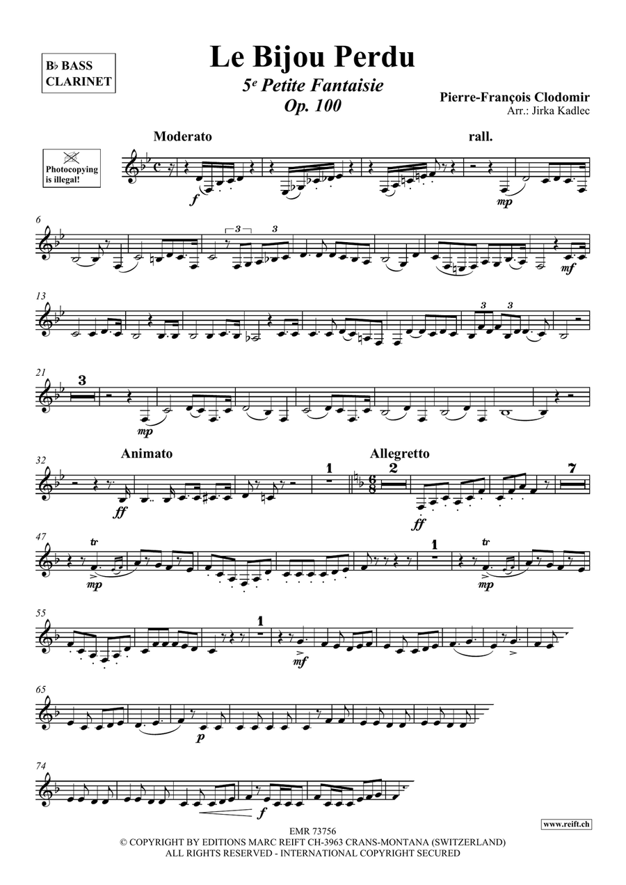 Le Bijou Perdu Bass Clarinet scores gallery preview page 3