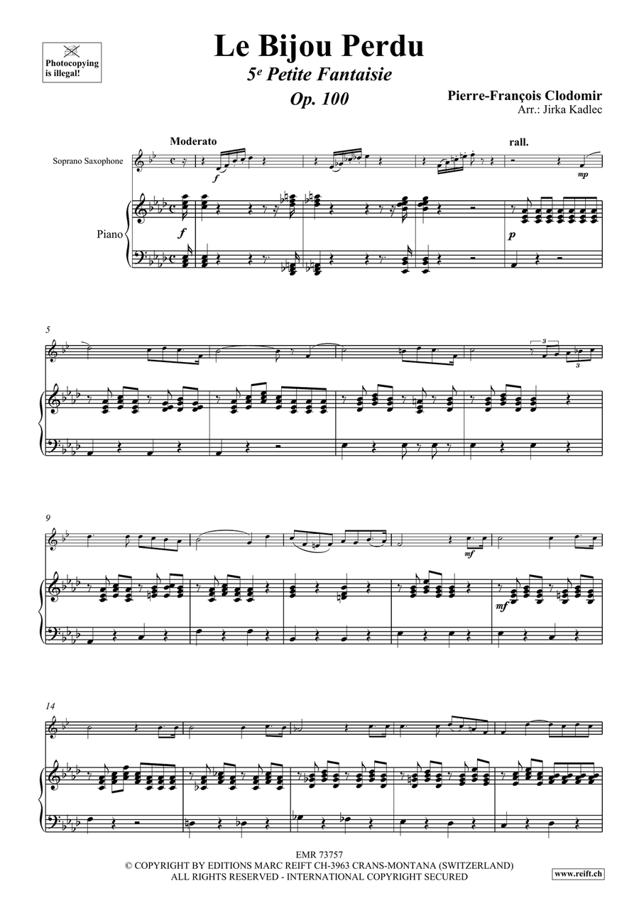 Le Bijou Perdu Le Bijou Perdu Soprano Saxophone scores gallery preview page 4
