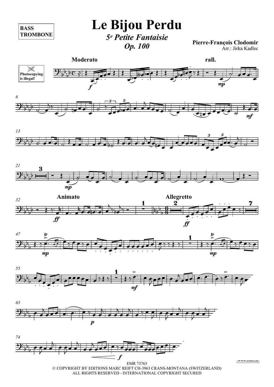 Le Bijou Perdu Bass Trombone scores gallery preview page 3