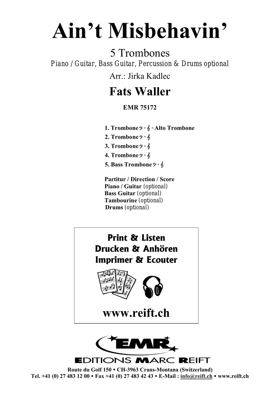 Ain't Misbehavin' Ain't Misbehavin' Trombone scores gallery preview page 2