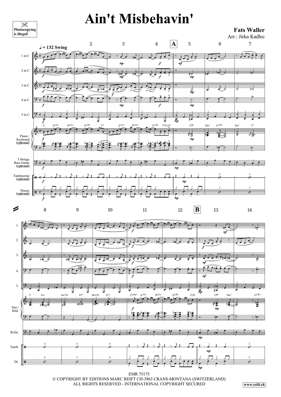 Ain't Misbehavin' Ain't Misbehavin' Woodwind Quintet scores gallery preview page 3