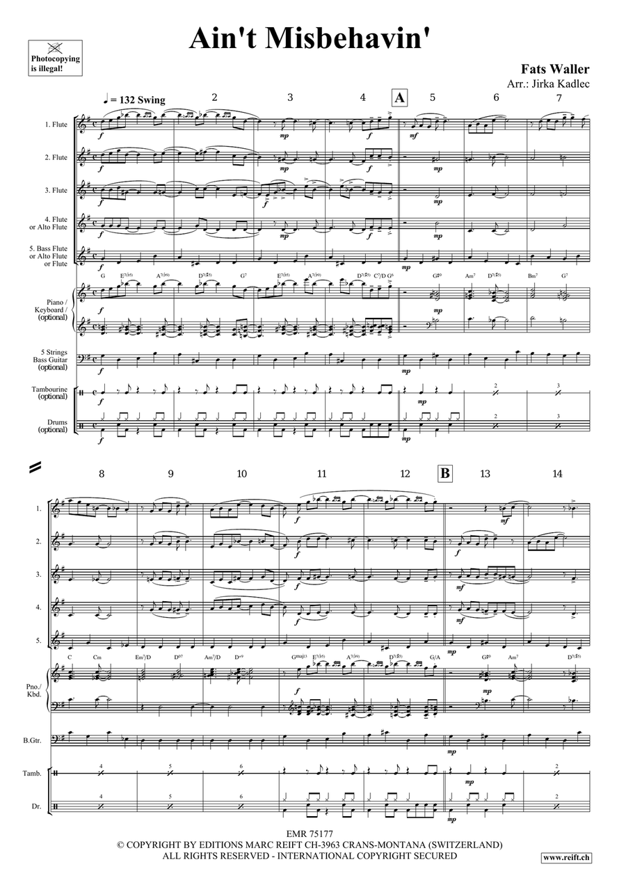 Ain't Misbehavin' Ain't Misbehavin' Flute scores gallery preview page 3