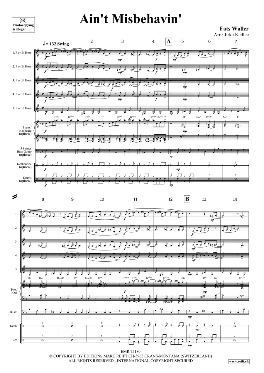 Ain't Misbehavin' Ain't Misbehavin' Horn scores gallery preview page 3