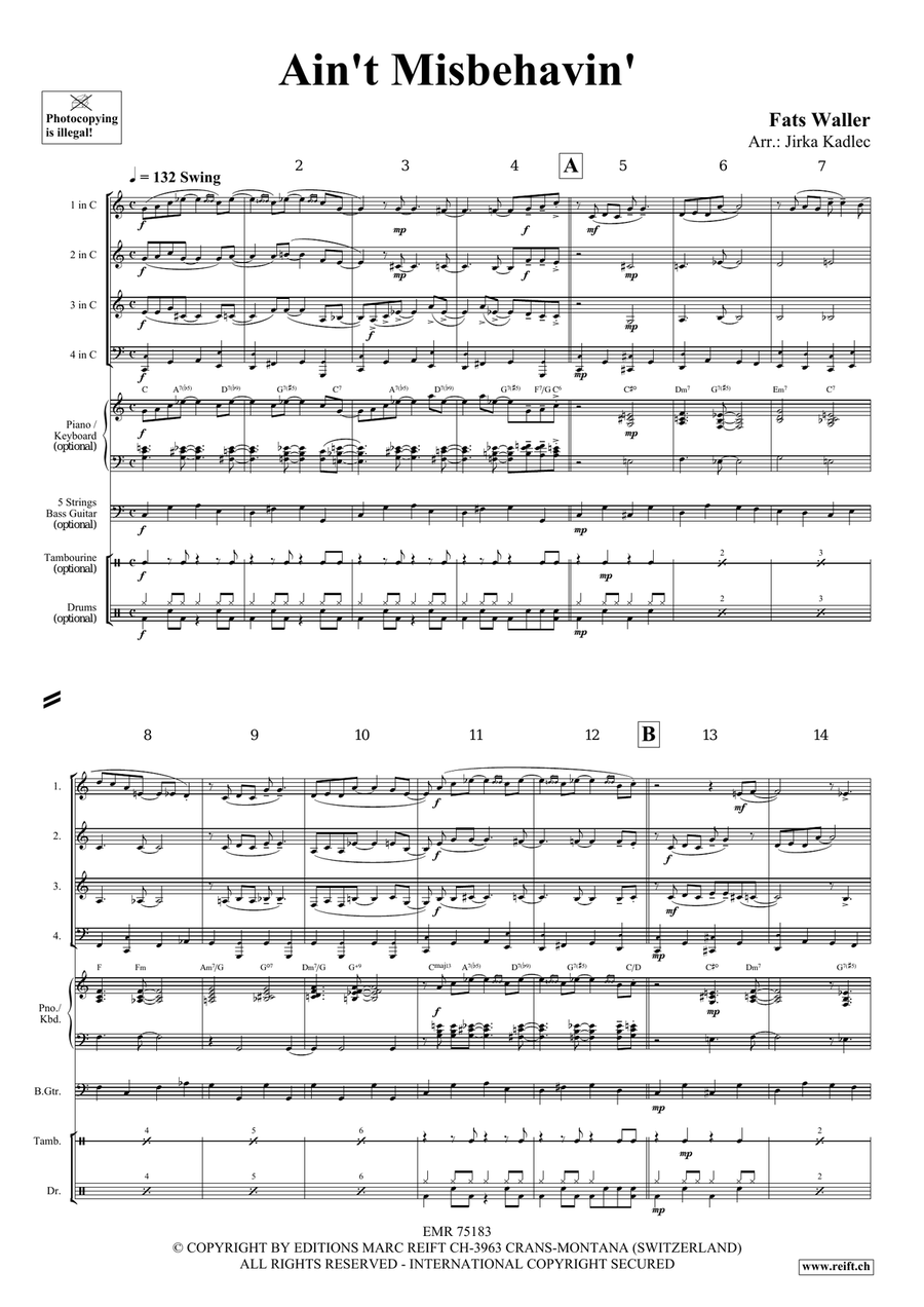 Ain't Misbehavin' Ain't Misbehavin' Score scores gallery preview page 3