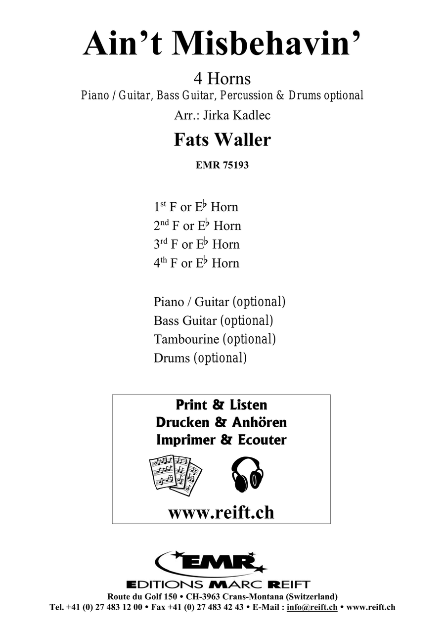 Ain't Misbehavin' Ain't Misbehavin' Horn scores gallery preview page 2