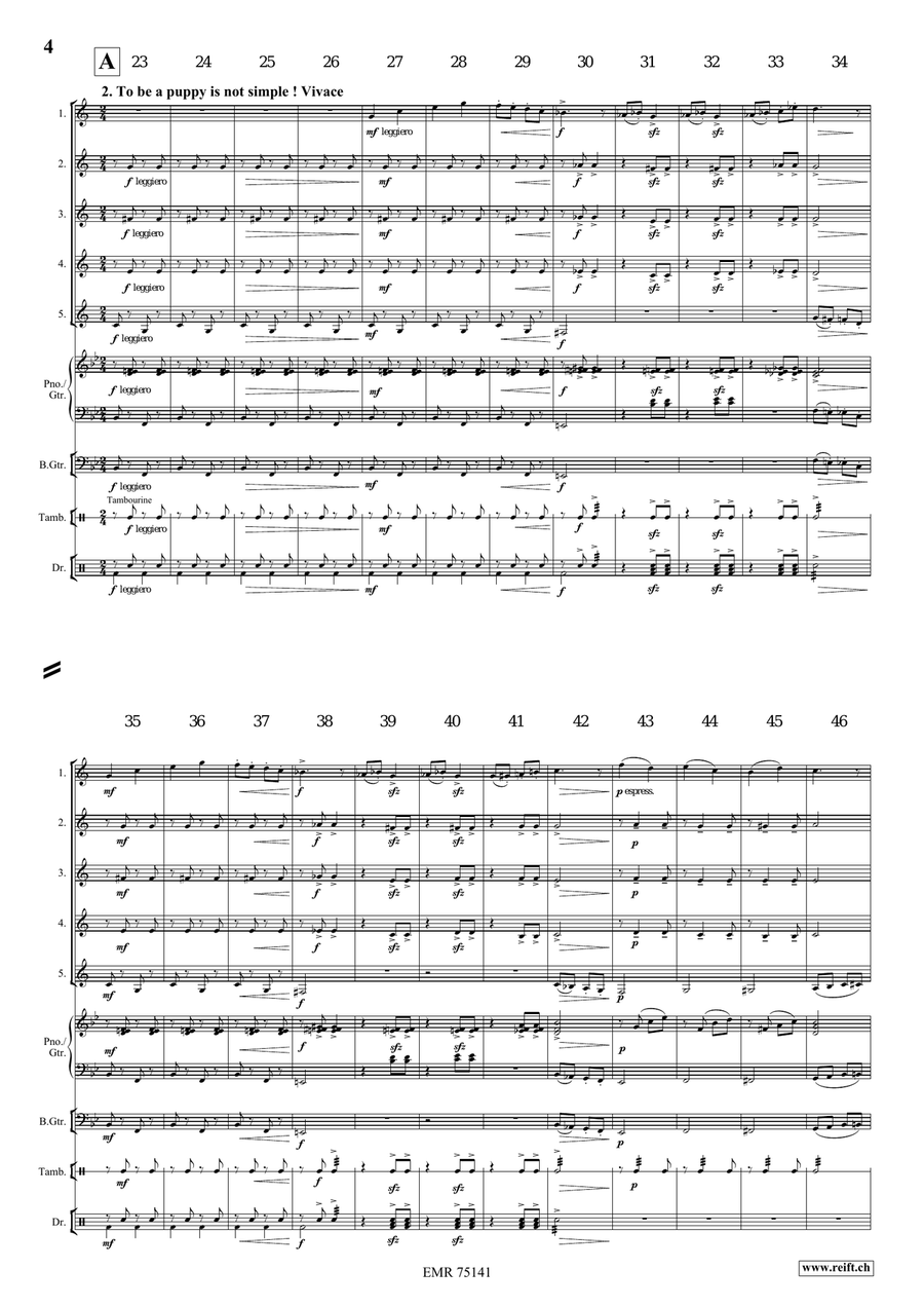 A Dog's Life Clarinet Quintet scores gallery preview page 5