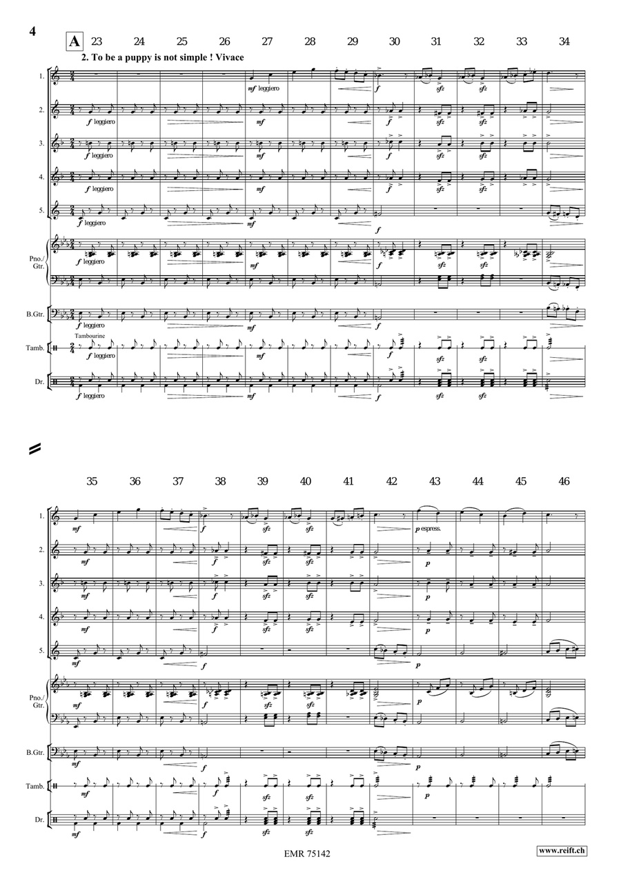 A Dog's Life A Dog's Life Saxophone Quintet scores gallery preview page 5