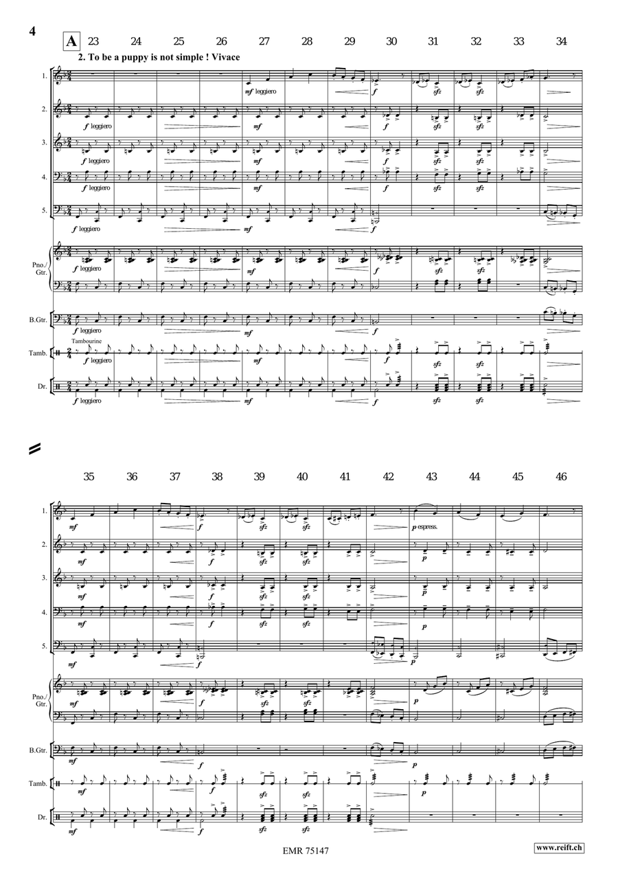 A Dog's Life Woodwind Quintet scores gallery preview page 5