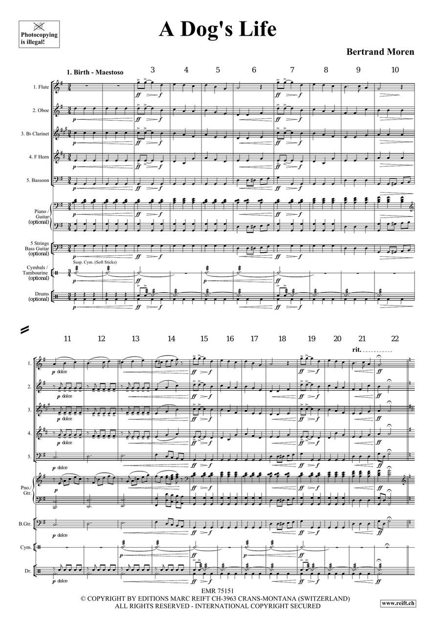 A Dog's Life A Dog's Life Woodwind Quintet scores gallery preview page 4