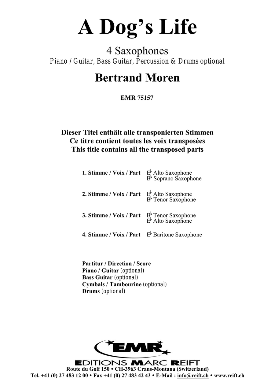 A Dog's Life A Dog's Life Saxophone Quartet scores gallery preview page 2