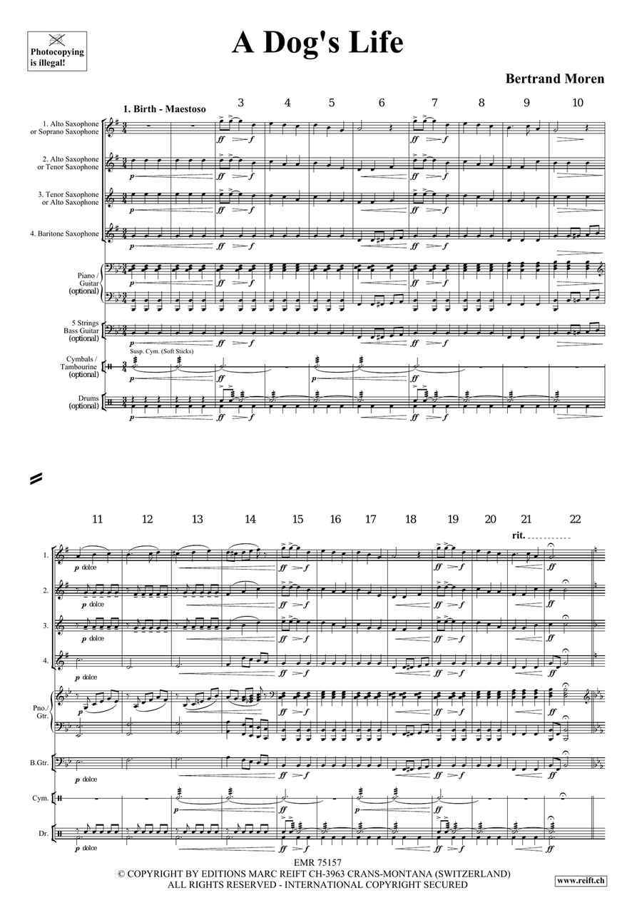 A Dog's Life A Dog's Life Saxophone Quartet scores gallery preview page 4