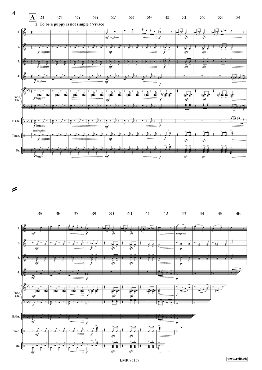 A Dog's Life A Dog's Life Saxophone Quartet scores gallery preview page 5