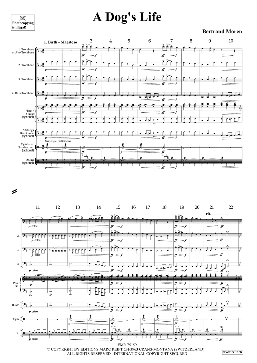 A Dog's Life A Dog's Life Trombone Quartet scores gallery preview page 4