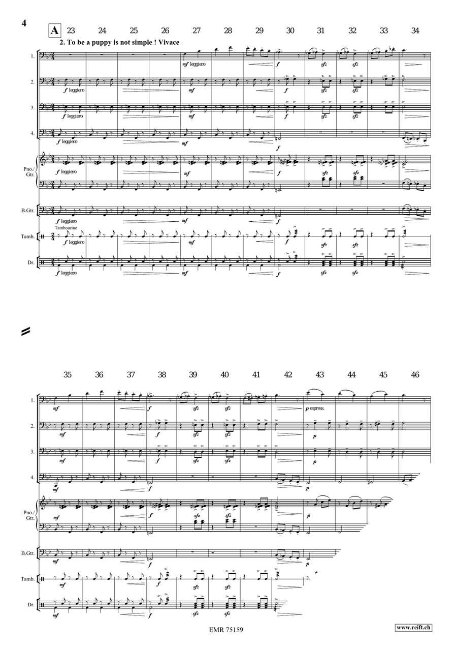 A Dog's Life A Dog's Life Trombone Quartet scores gallery preview page 5