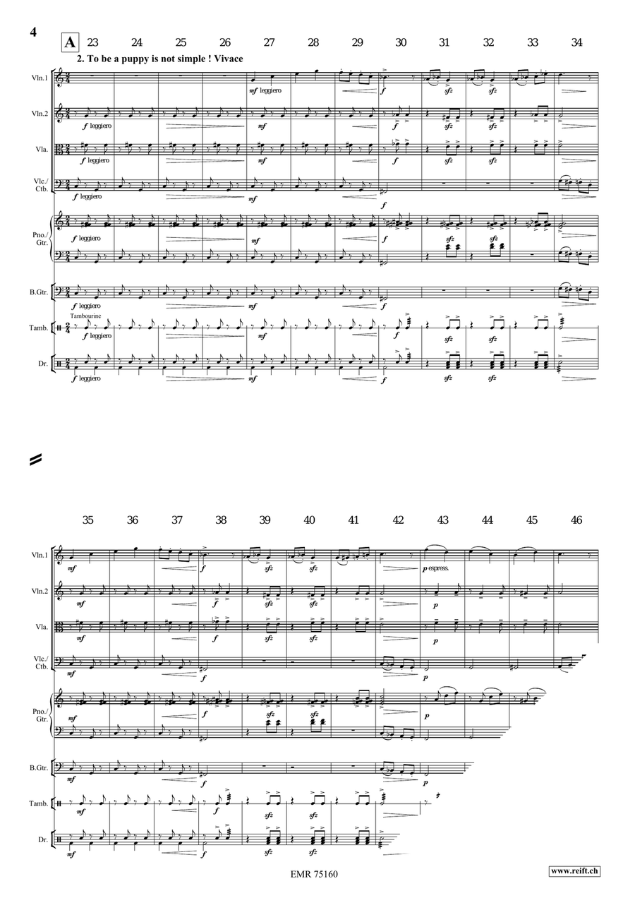 A Dog's Life A Dog's Life String Quartet scores gallery preview page 5