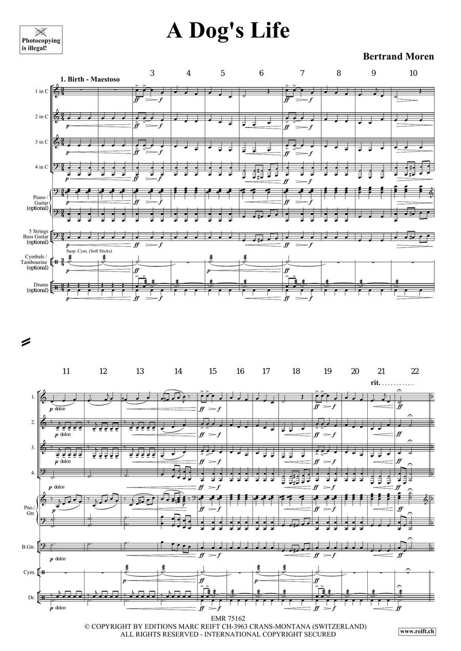 A Dog's Life A Dog's Life Woodwind Quartet scores gallery preview page 4