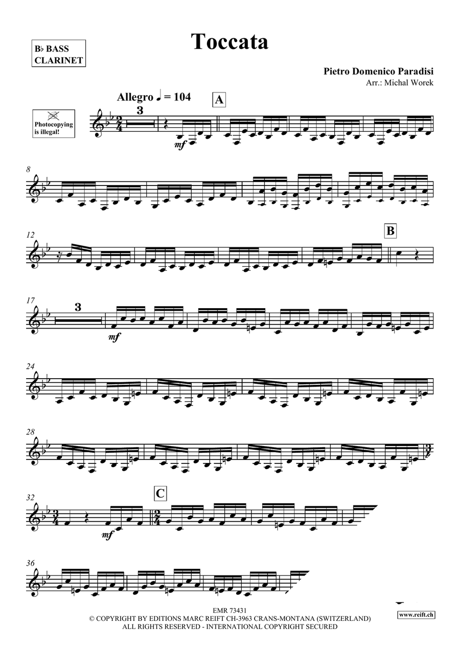 Toccata Toccata Bass Clarinet scores gallery preview page 3