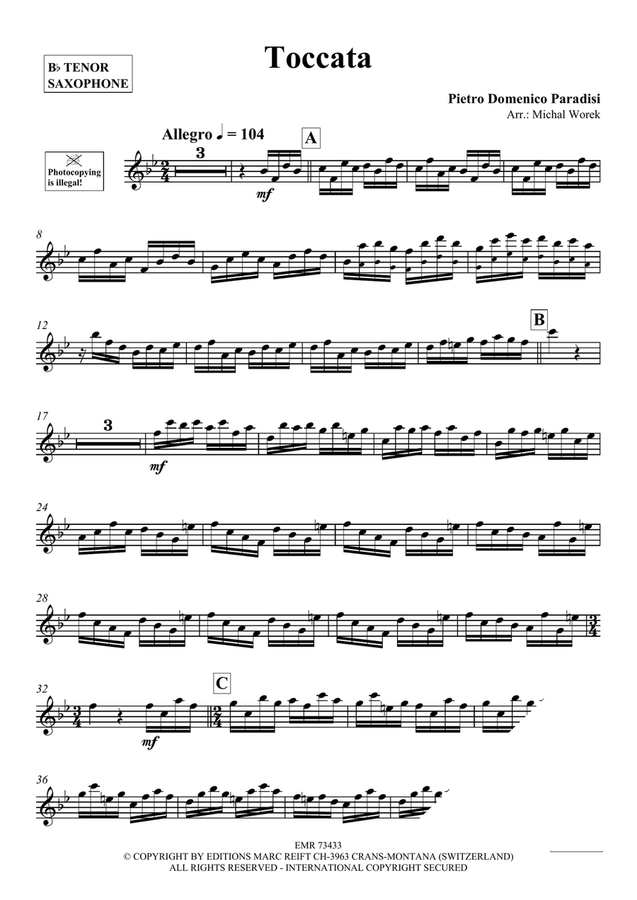 Toccata Toccata Tenor Saxophone scores gallery preview page 3