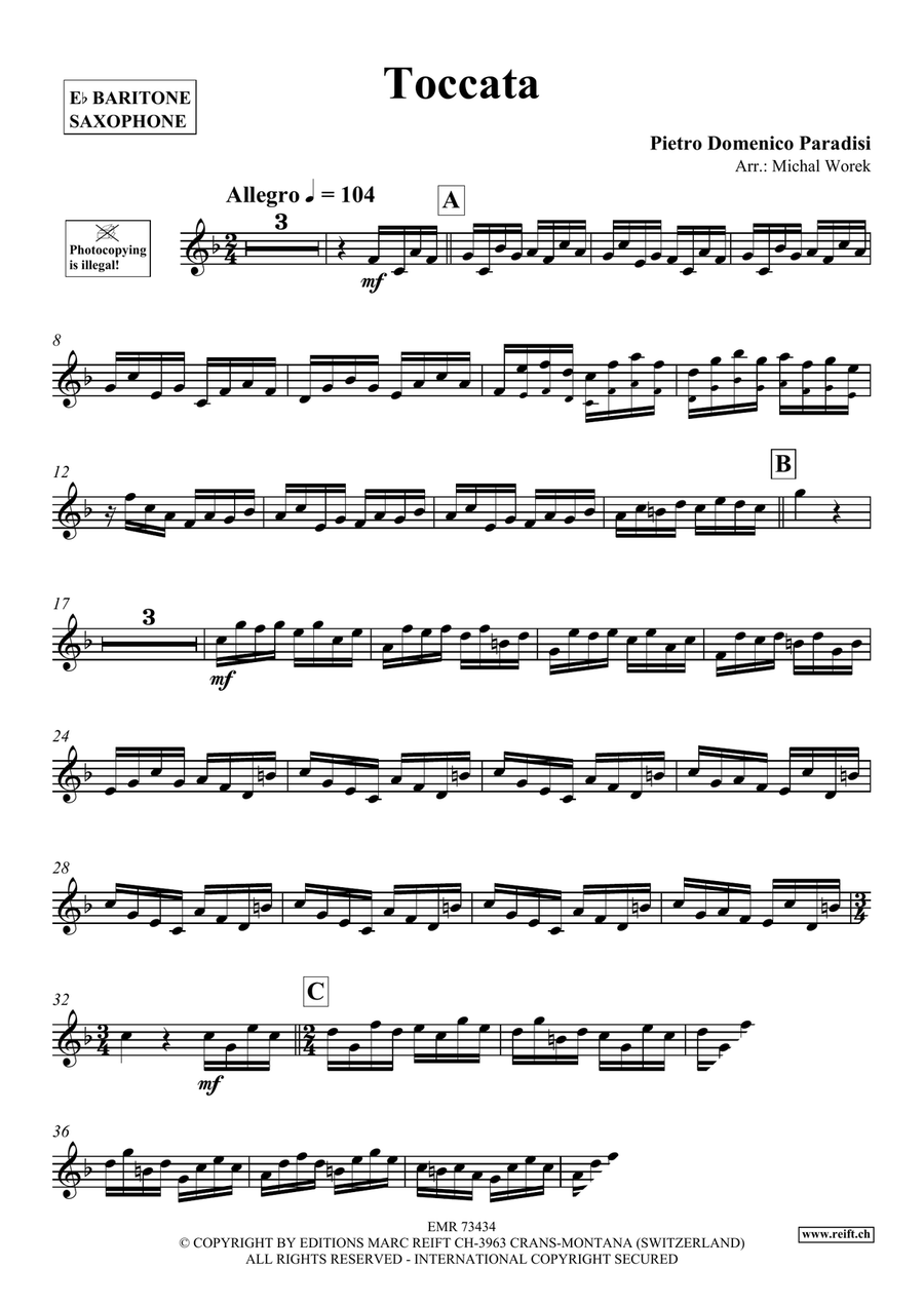 Toccata Toccata Baritone Saxophone scores gallery preview page 3