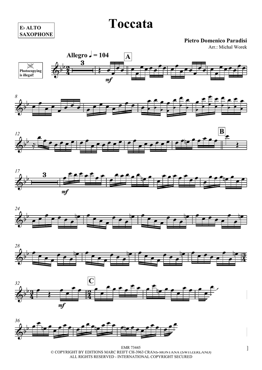 Toccata Toccata Alto Saxophone scores gallery preview page 3