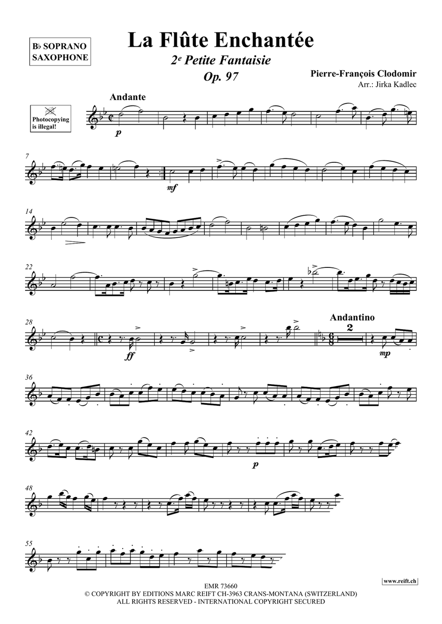 La Flûte Enchantée La Flûte Enchantée Soprano Saxophone scores gallery preview page 3