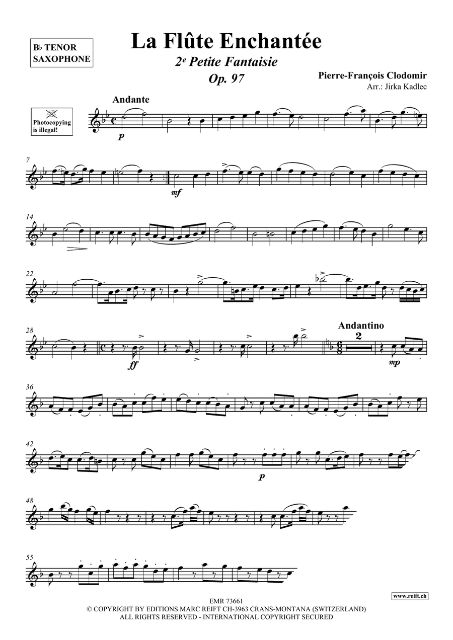 La Flûte Enchantée La Flûte Enchantée Tenor Saxophone scores gallery preview page 3
