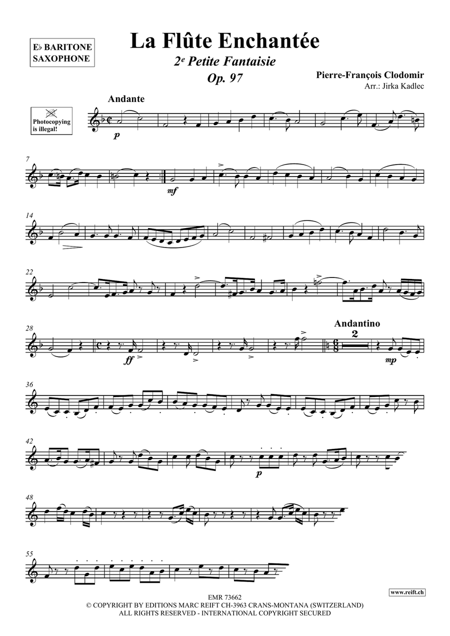 La Flûte Enchantée La Flûte Enchantée Baritone Saxophone scores gallery preview page 3