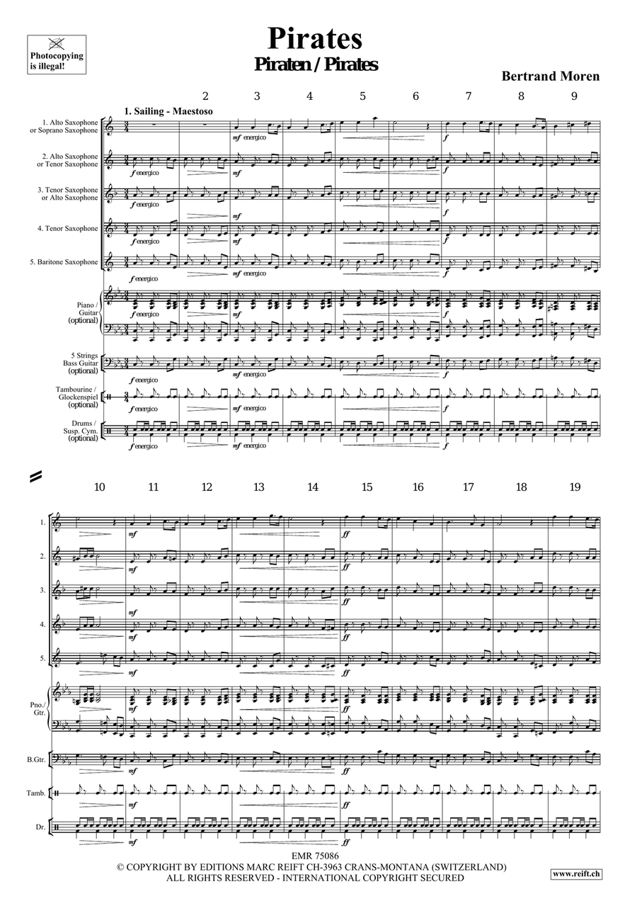 Pirates Pirates Saxophone Quintet scores gallery preview page 4