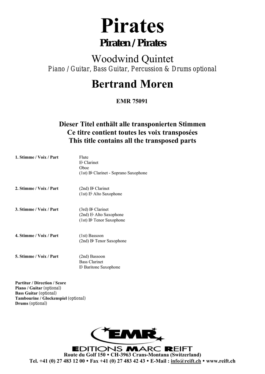 Pirates Pirates Woodwind Quintet scores gallery preview page 2