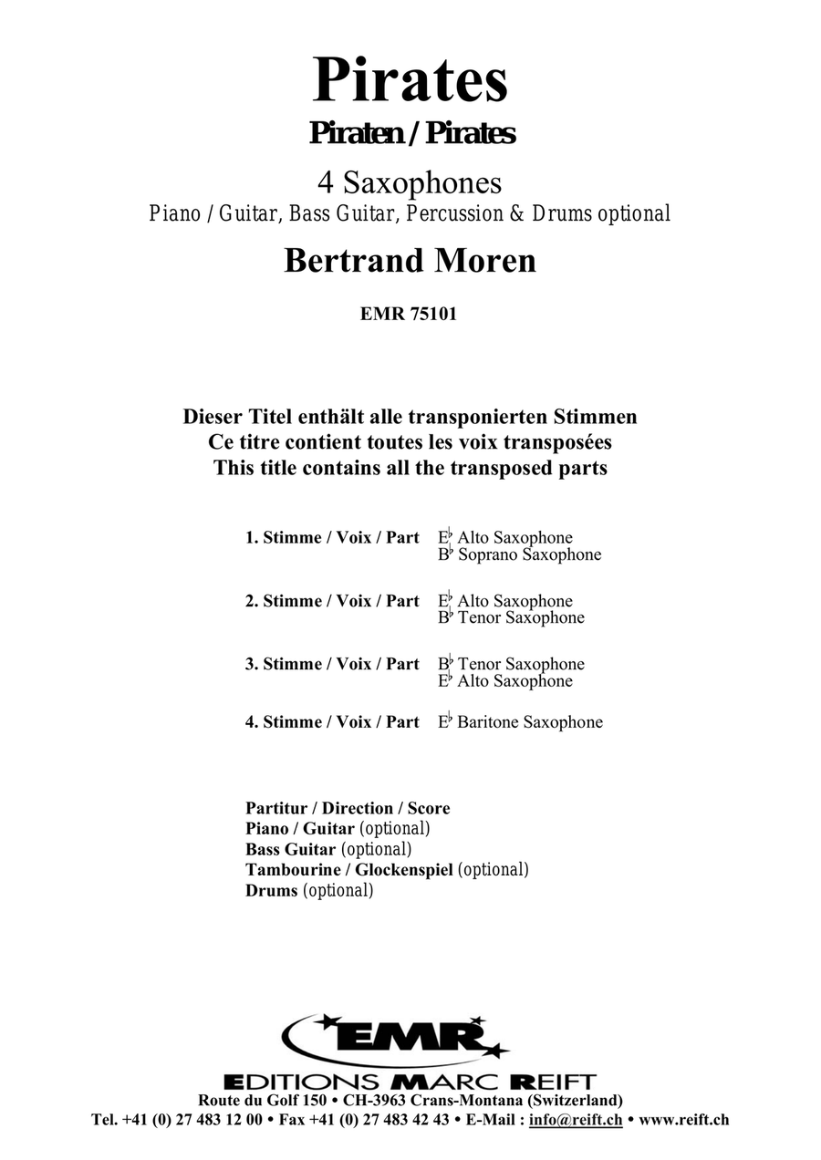 Pirates Pirates Saxophone Quartet scores gallery preview page 2
