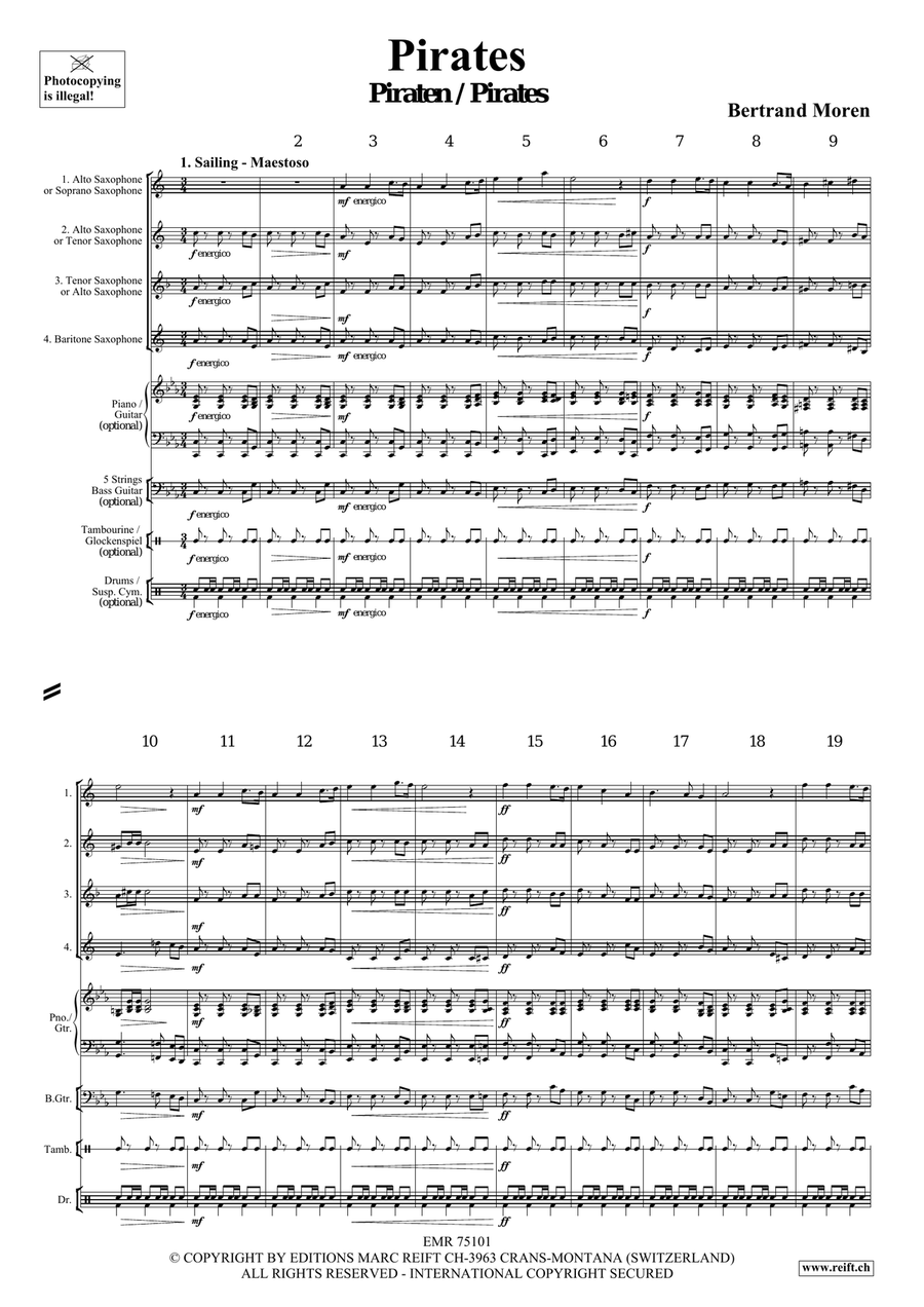 Pirates Pirates Saxophone Quartet scores gallery preview page 4