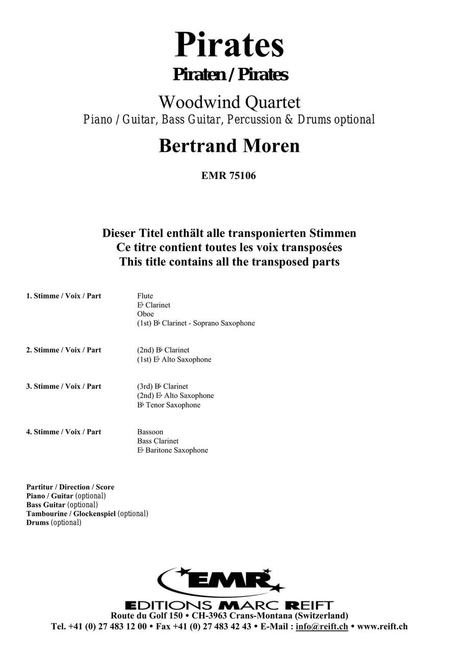 Pirates Pirates Woodwind Quartet scores gallery preview page 2