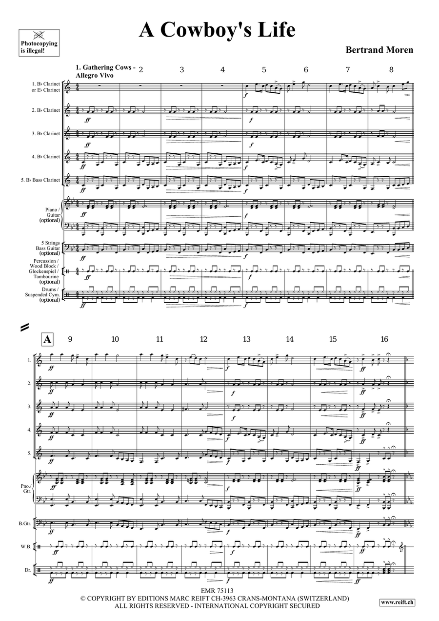 A Cowboy's Life A Cowboy's Life Clarinet Quintet scores gallery preview page 4