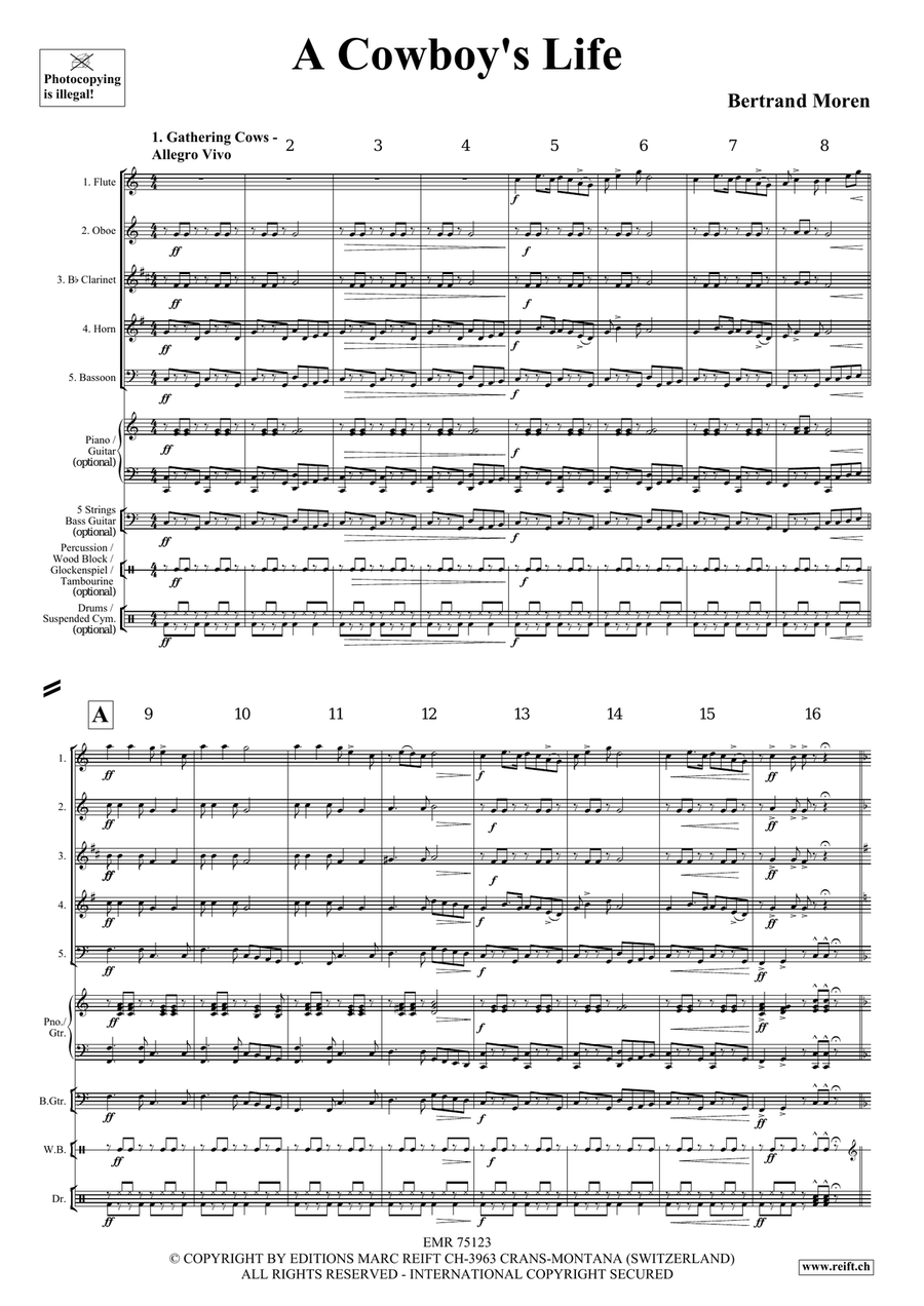 A Cowboy's Life A Cowboy's Life Woodwind Quintet scores gallery preview page 4