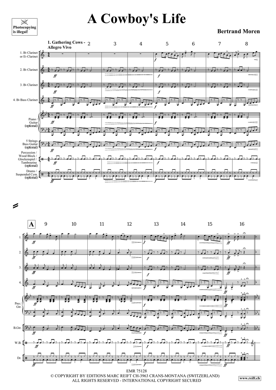 A Cowboy's Life A Cowboy's Life Clarinet Quartet scores gallery preview page 4