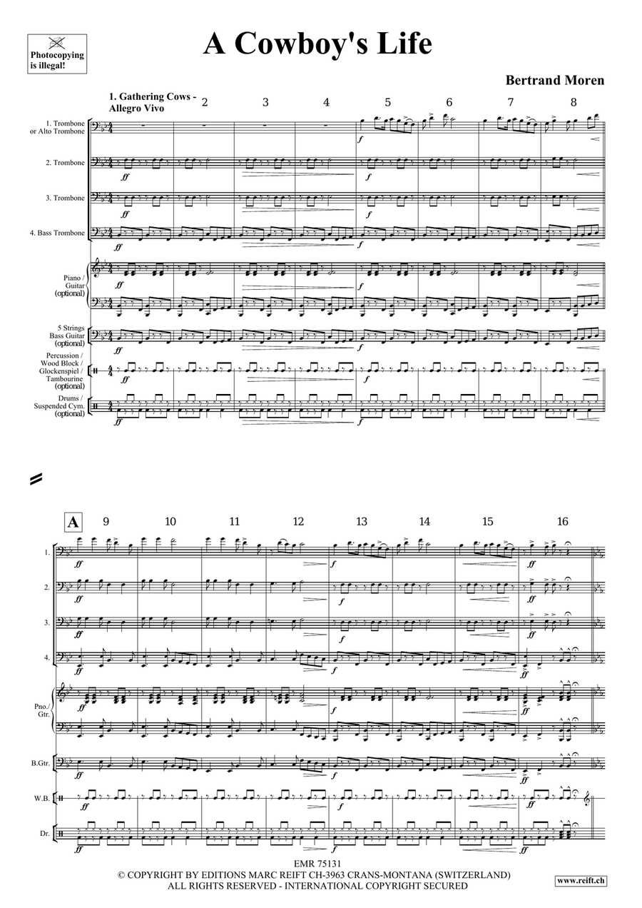 A Cowboy's Life A Cowboy's Life Trombone Quartet scores gallery preview page 4