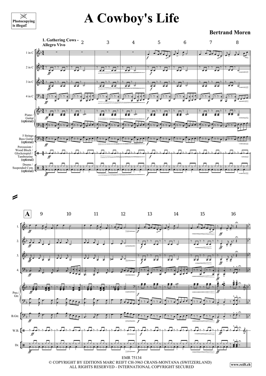 A Cowboy's Life A Cowboy's Life Woodwind Quartet scores gallery preview page 4