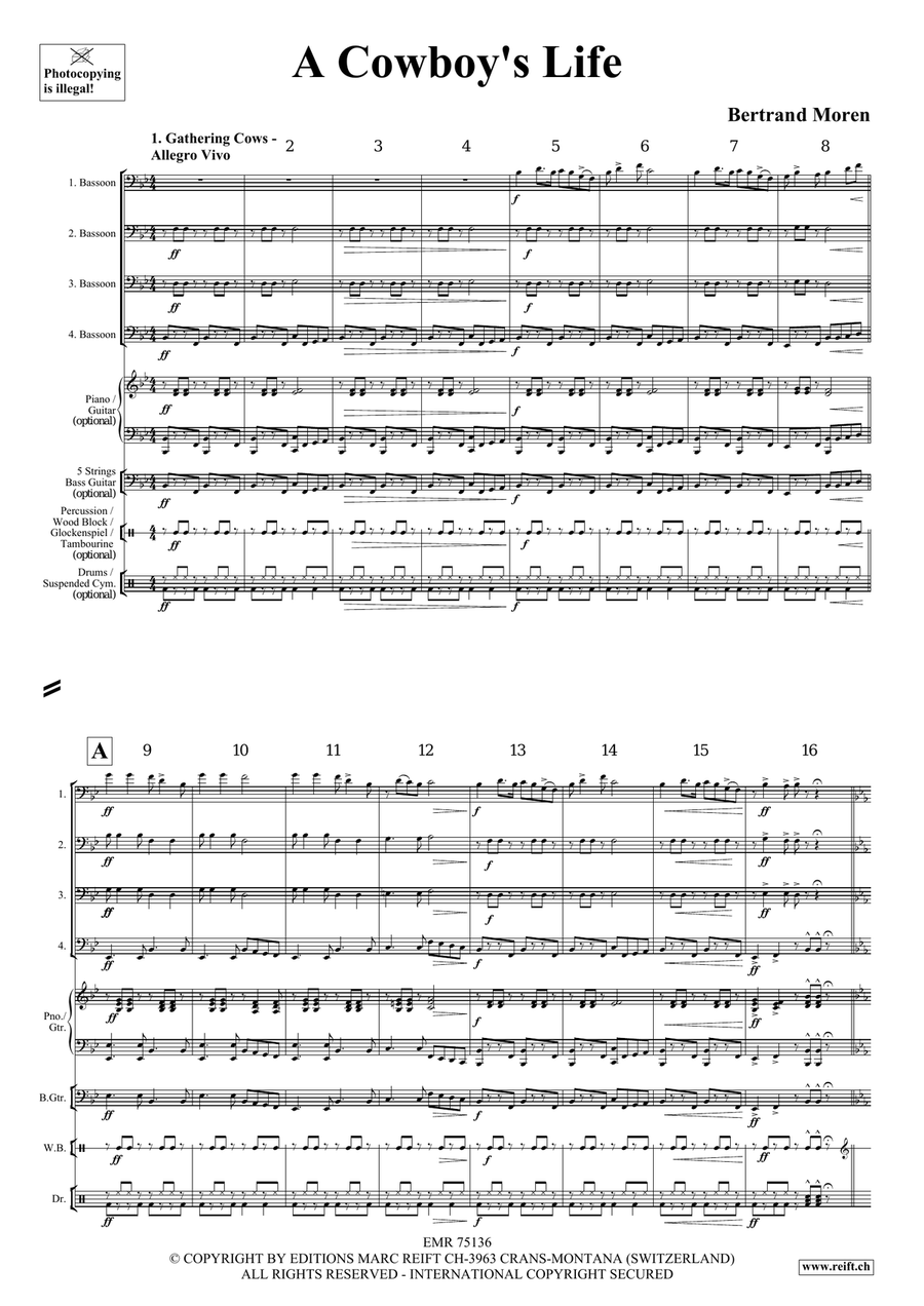 A Cowboy's Life A Cowboy's Life Bassoon Quartet scores gallery preview page 4