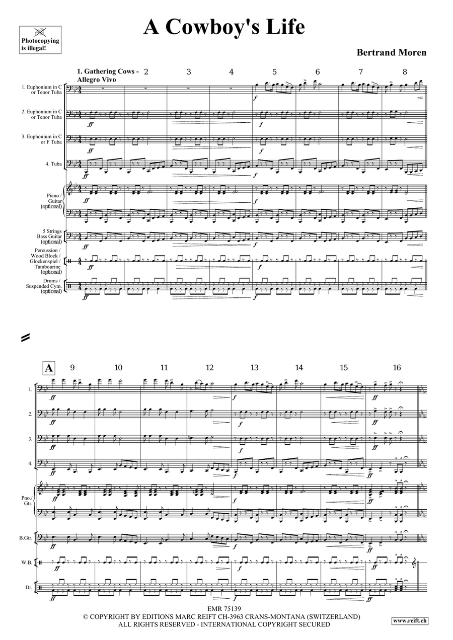 A Cowboy's Life A Cowboy's Life Tuba Quartet scores gallery preview page 4