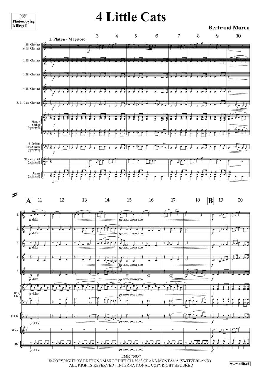 4 Little Cats 4 Little Cats Clarinet Quintet scores gallery preview page 4