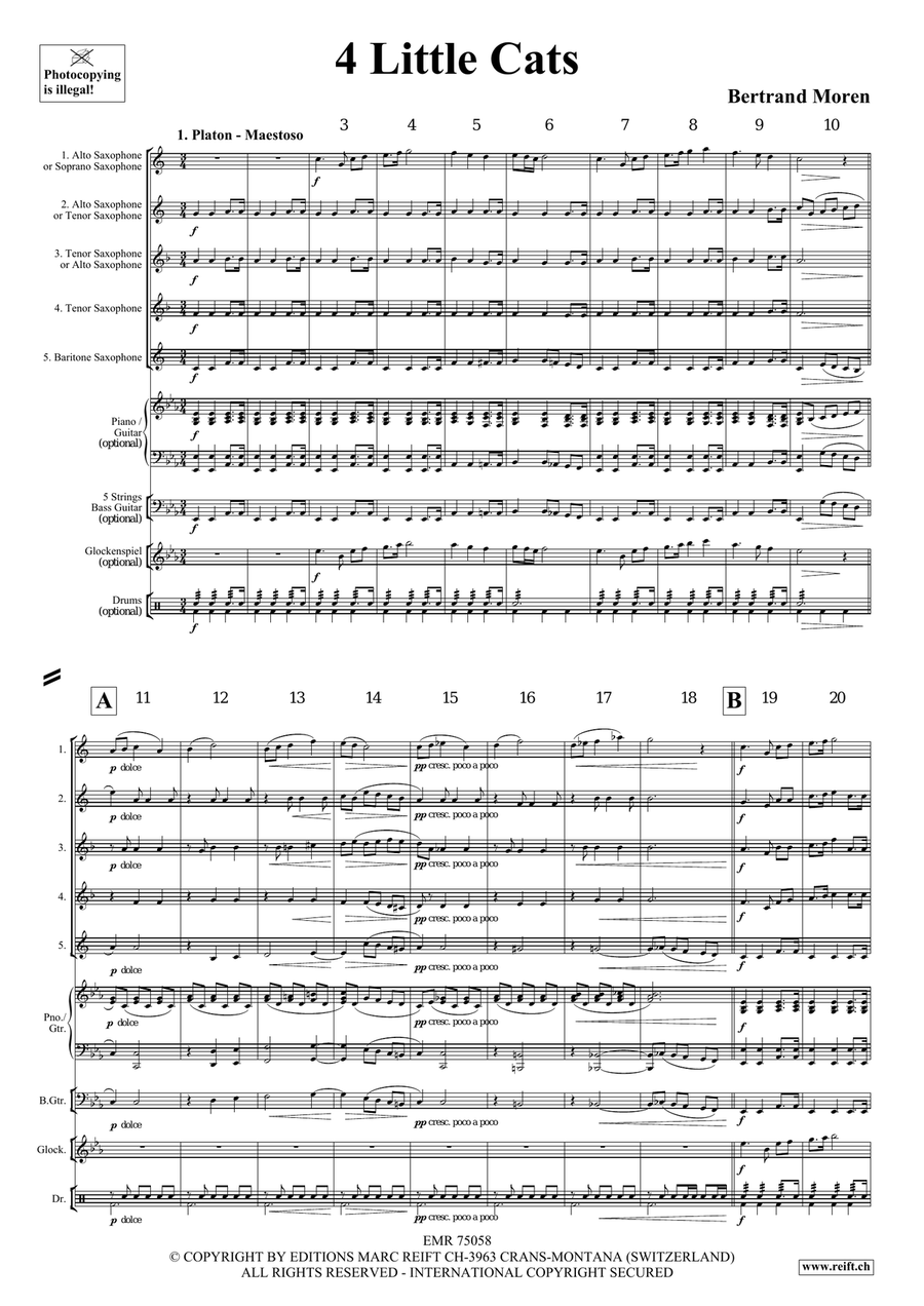 4 Little Cats 4 Little Cats Saxophone Quintet scores gallery preview page 4
