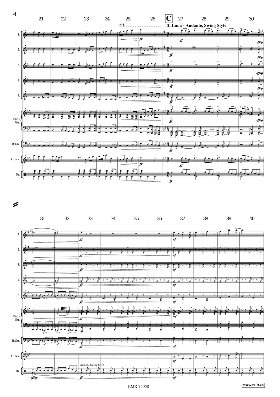 4 Little Cats 4 Little Cats Saxophone Quintet scores gallery preview page 5