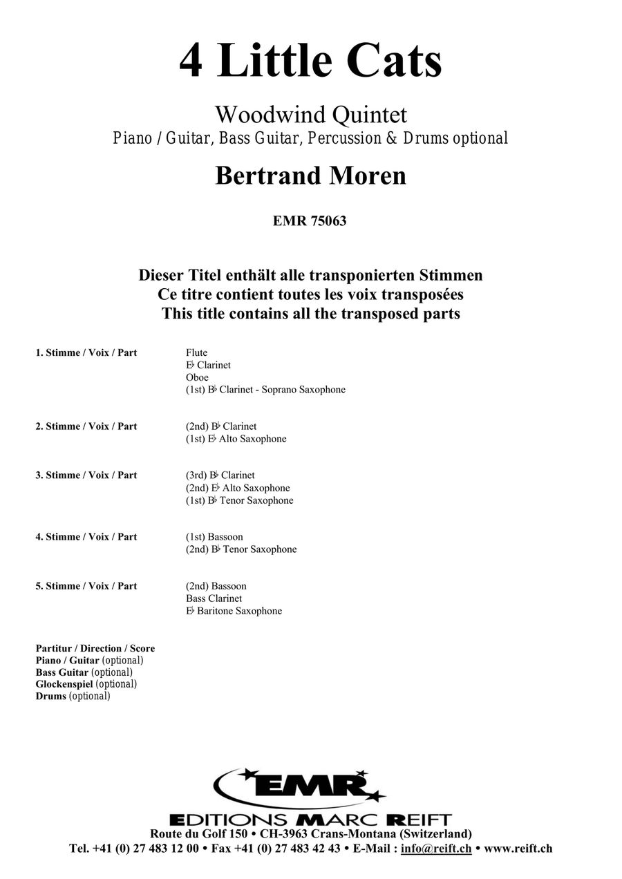 4 Little Cats 4 Little Cats Woodwind Quintet scores gallery preview page 2