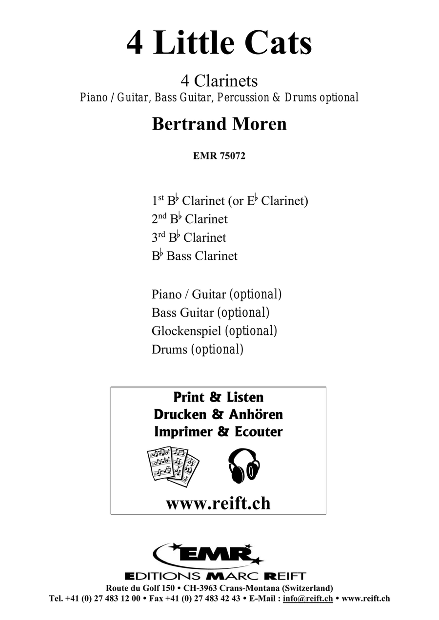 4 Little Cats 4 Little Cats Clarinet Quartet scores gallery preview page 2