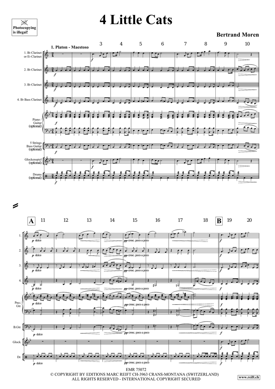 4 Little Cats 4 Little Cats Clarinet Quartet scores gallery preview page 4