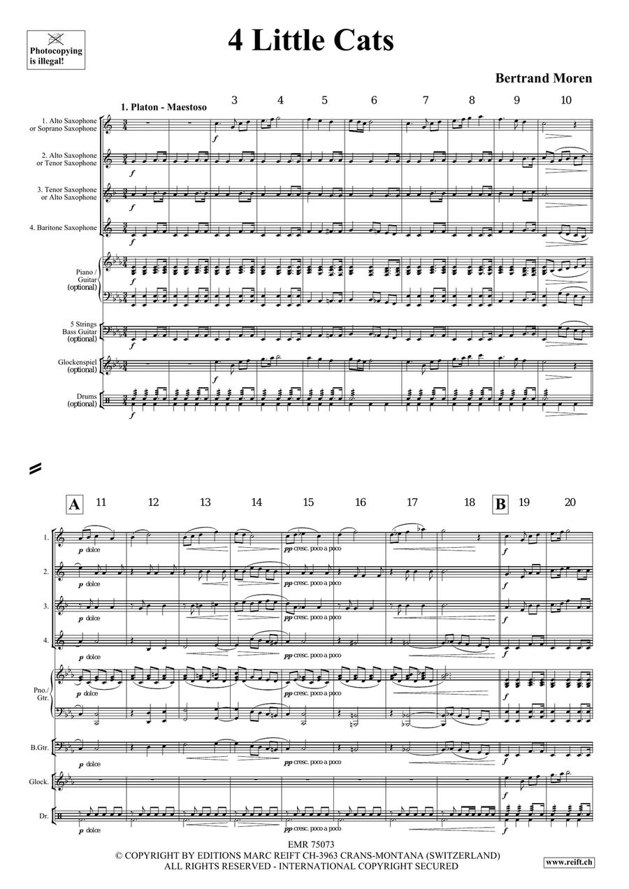 4 Little Cats 4 Little Cats Saxophone Quartet scores gallery preview page 4